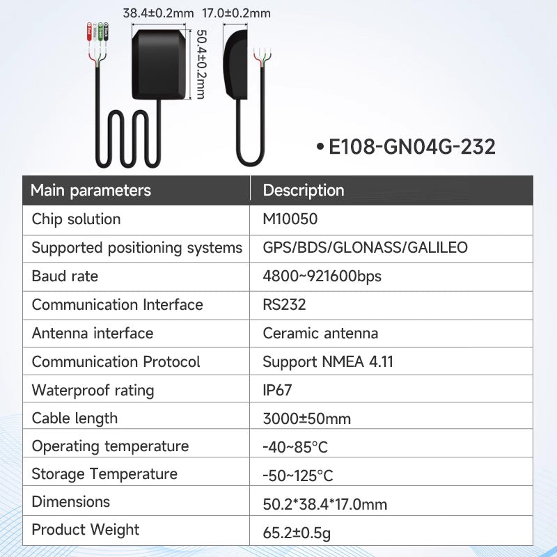 Ebyte E108-GN04 Series Support BDS/GPS/GLONASS/GALILEO GNSS Multi Mode Satellite Positioning and Navigation Module Test Suite
