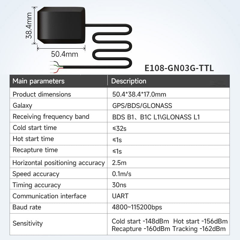 Ebyte E108-GN03 Series UART/GPIO BDS/GPS/GLONASS AT6558R GNSS Multi Mode Satellite Positioning and Navigation Module Test Suite