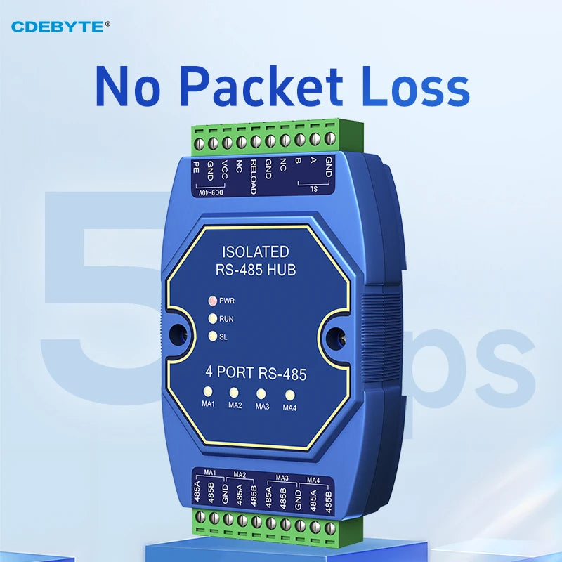 RS485 Hub Industrial Grade 4-way RS485 to 1-way RS485 DC 9~40V CDEBYTE E810-R41 Optical Isolation Cached RS485 Isolated Hubs