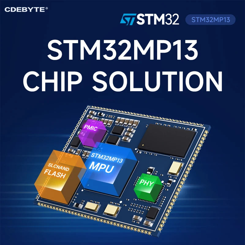 EBYTE ECK10-131A2M2M-I STM32MP13 System Linux SOM 650MHz  DDR3 256MB NAND FLASH Plated Half-Holes ARM Cortex A7 Stamp Hole