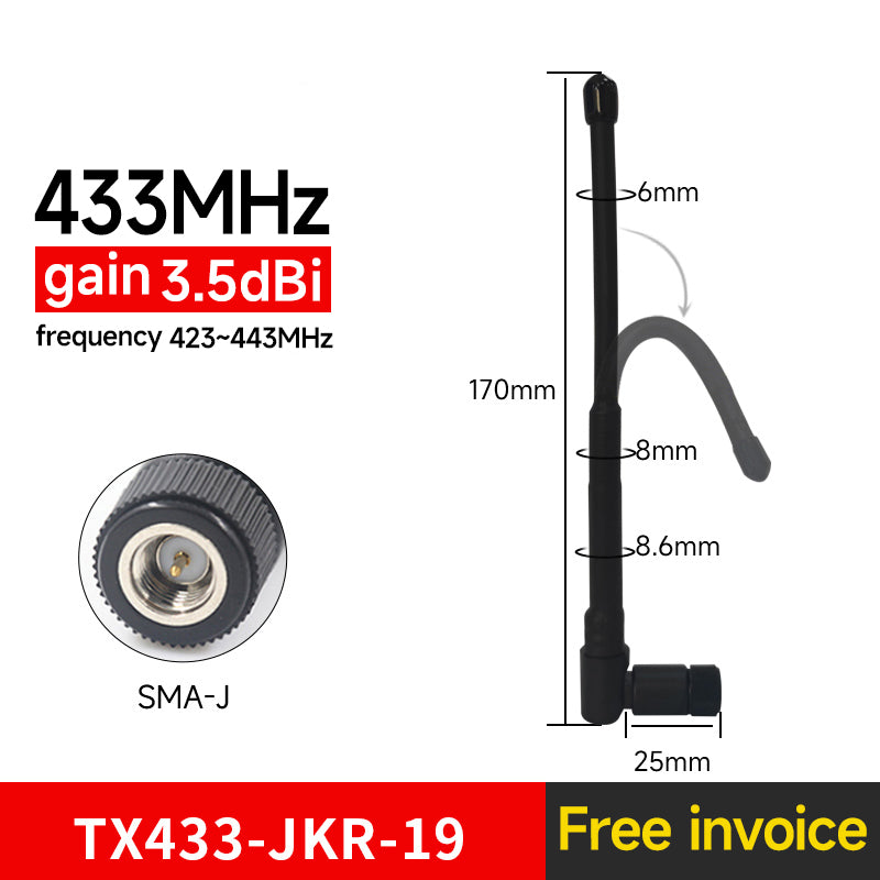 Ebyte Bendable Rubber Rod Antenna 433MHZ 2400MHz 2.4G Wide Bandwidth and Low VSWR Good Consistency High Efficiency Long distance