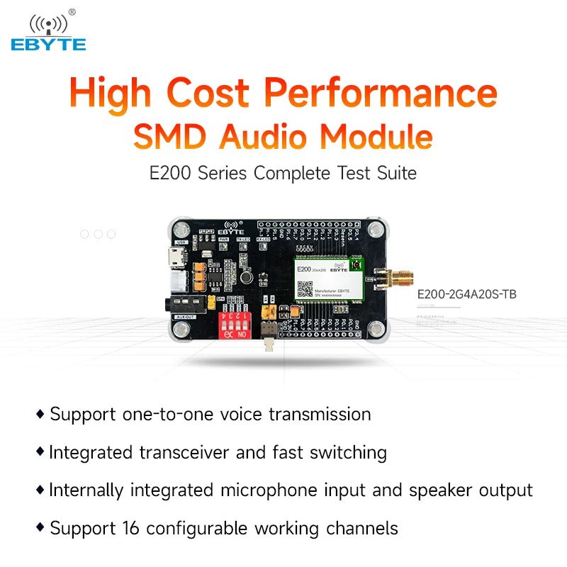 E200 - 2G4A20S - TB long - distance real - time voice communication wireless audio transmission module development board USB interface - IOT Module Shop Manufacturer Factory