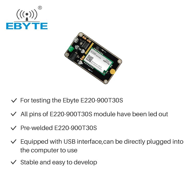 Ebyte 868MHz 915MHz wireless Rf module UART test board kit E22 - 900TBH - 01 LoRa module sx1262 10km long range transceiver - IOT Module Shop Manufacturer Factory
