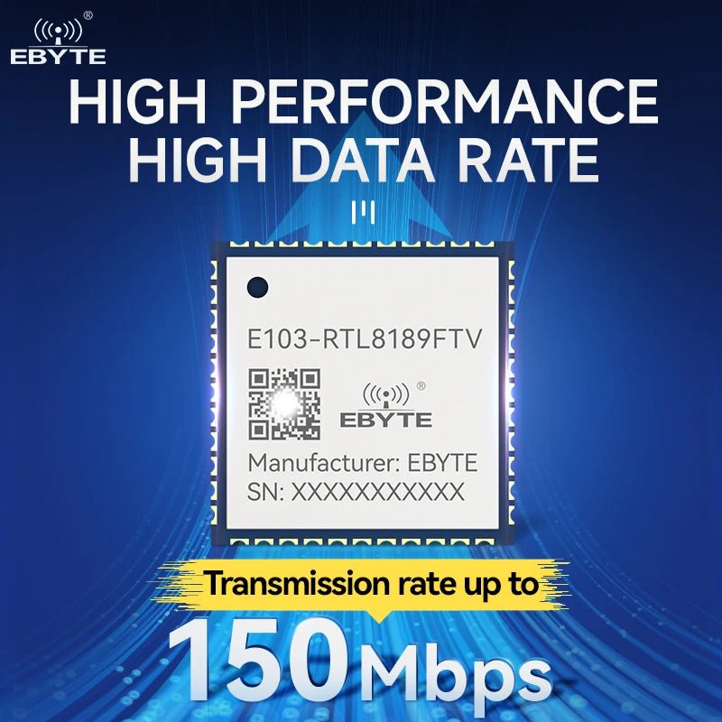 Ebyte E103 - RTL8189FTV 16dBm SDIO RTL8189FTV chip Wireless Transmission 2.4GHz Low - cost High - performance WiFi module - IOT Module Shop Manufacturer Factory