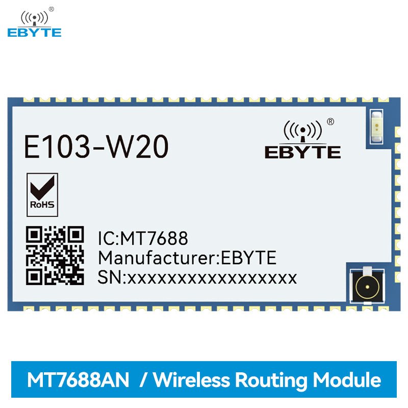 EBYTE E103-W20(7688) MT7628AN IEEE802.11b/g/n 24dBm Serial port to wifi ...