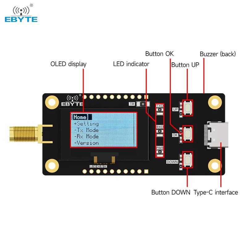 Ebyte E22 - 900TBL - SC Secondary Development RF transceiver OLED screen lora module development board Offline Test Evaluation Kit - IOT Module Shop Manufacturer Factory