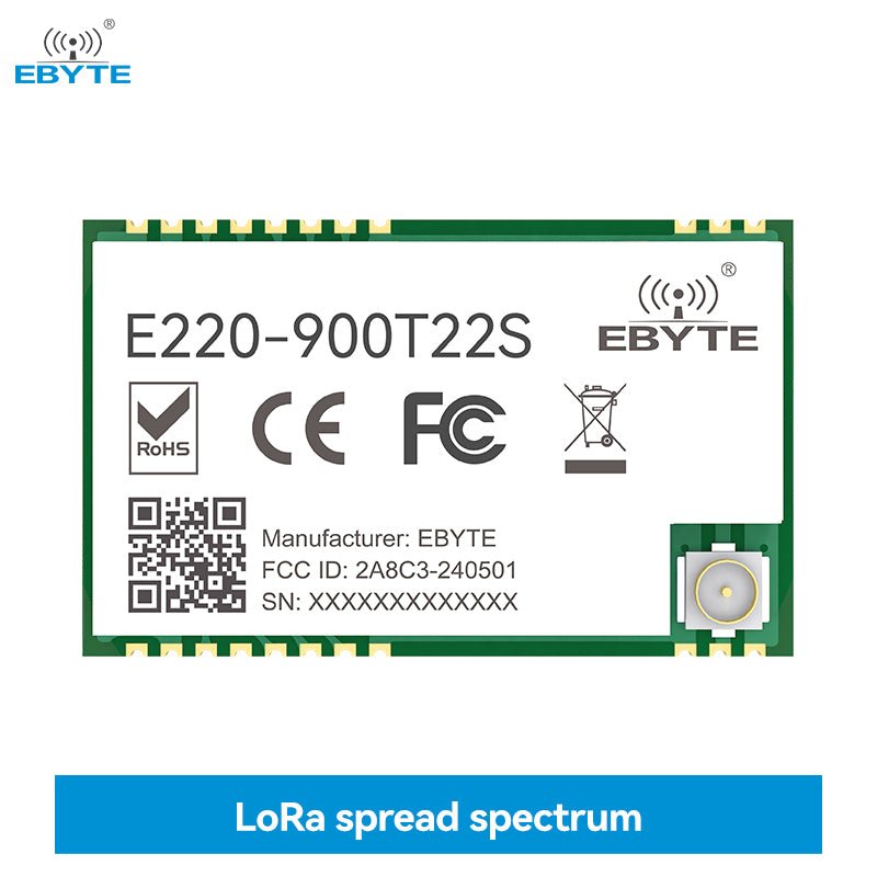 Ebyte E220 - 900T22S LoRa Module LLCC68 Chip FCC CE RoHS 5km Long Range Wireless Transceiver UART 868MHz 915MHz Wireless Rf Module No reviews yet 5 sold - IOT Module Shop Manufacturer Factory