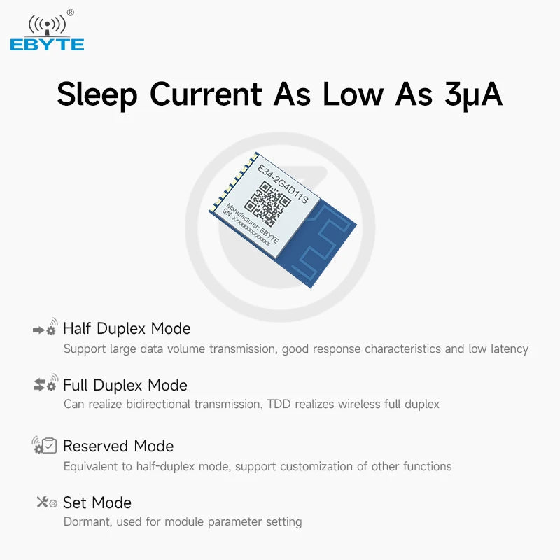 Ebyte E34 - 2G4D11S automatic frequency Serial port data receiving and transmit full duplex wireless 2.4GHz module - IOT Module Shop Manufacturer Factory