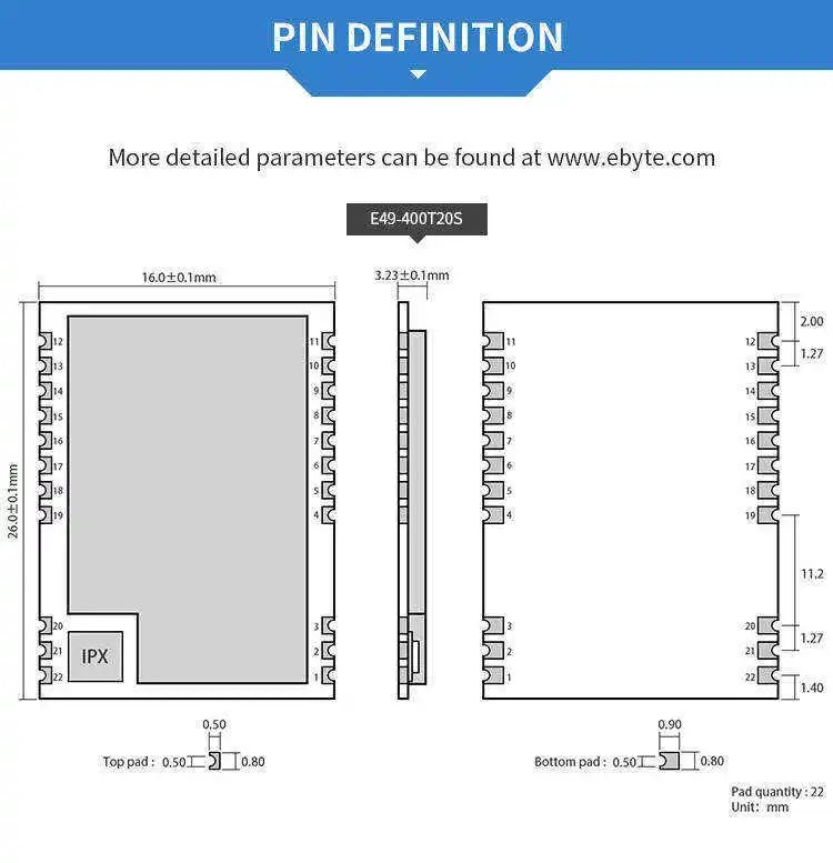 EBYTE E49 - 400T20S hot 20dBm TTL level output iot module 433mhz sx1278 wireless module - IOT Module Shop Manufacturer Factory