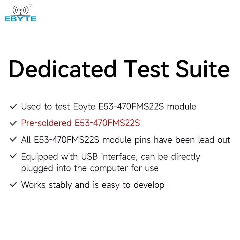 EBYTE E53 - 470FMS22S - TB Micro USB interface Wireless Module Test board Serial communication development - IOT Module Shop Manufacturer Factory