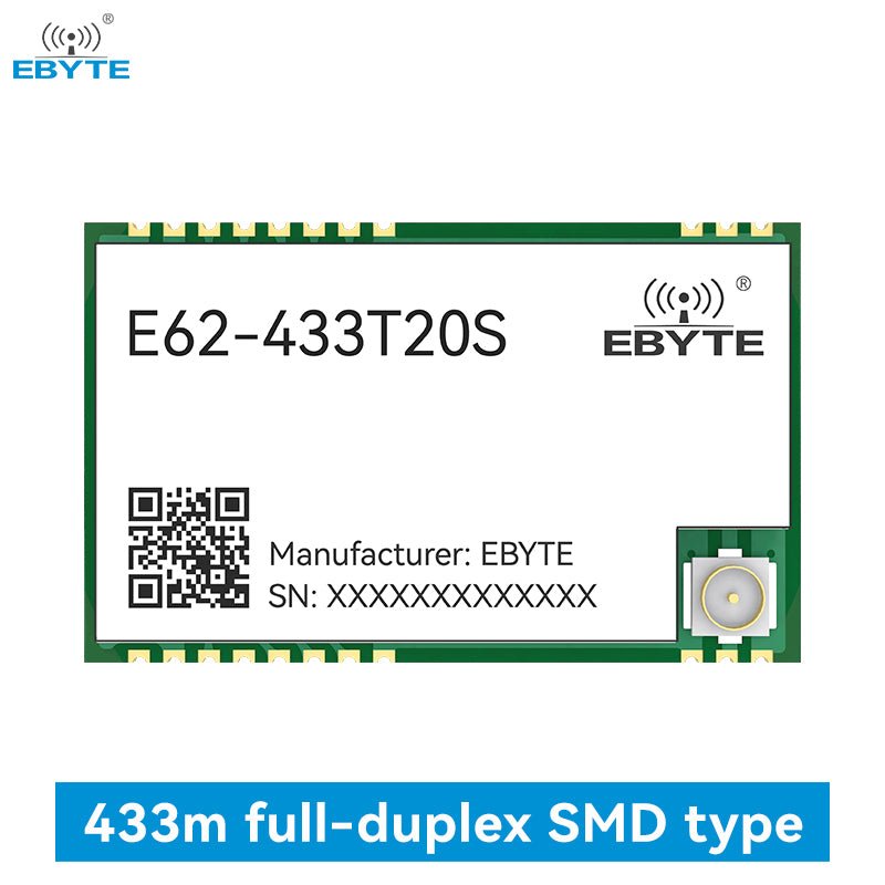 Ebyte E62 - 433T20S 20dBm UART Automatic frequency hopping 433MHz full - duplex SMD type Wireless transparent transmission module - IOT Module Shop Manufacturer Factory