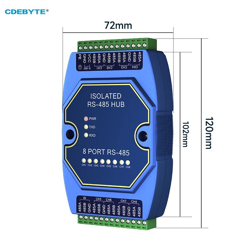 EBYTE E810 - R18 Photoelectric Isolation Industrial DC9 - 40V 8 - way Cache RS485 Hubs ESD Protection Power and Signal Isolation - IOT Module Shop Manufacturer Factory
