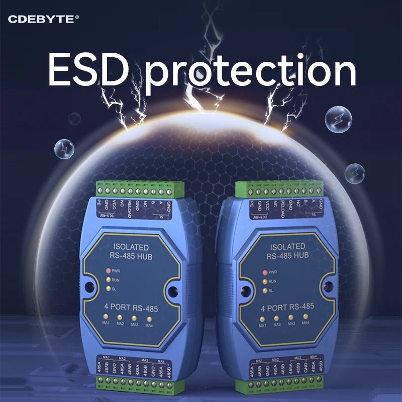 EBYTE E810 - R41 RS485 Hub Industrial Grade 4 - way RS485 to 1 - way RS485 DC 9~40V Optical Isolation Cached RS485 Isolated Hubs - IOT Module Shop Manufacturer Factory