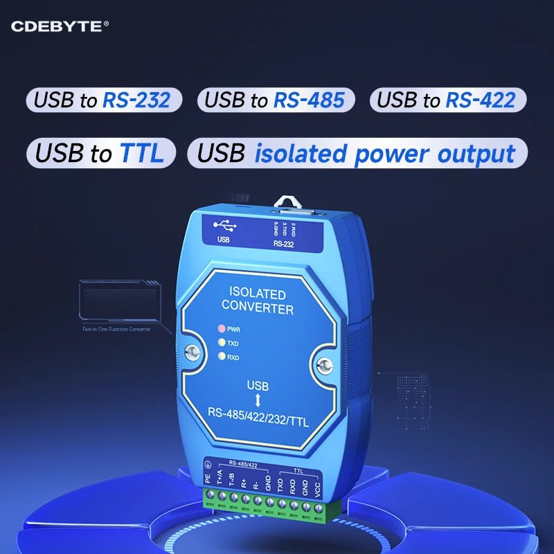 EBYTE E810 - U15C CH340 Optical Isolated Industrial Converter USB to RS485/RS232/TTL Converter With Type - C Interface DC4.5~5.5V - IOT Module Shop Manufacturer Factory