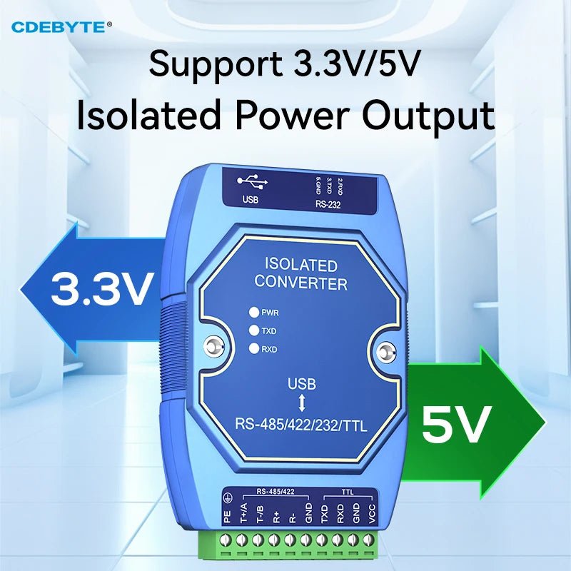 EBYTE E810 - U15C CH340 Optical Isolated Industrial Converter USB to RS485/RS232/TTL Converter With Type - C Interface DC4.5~5.5V - IOT Module Shop Manufacturer Factory