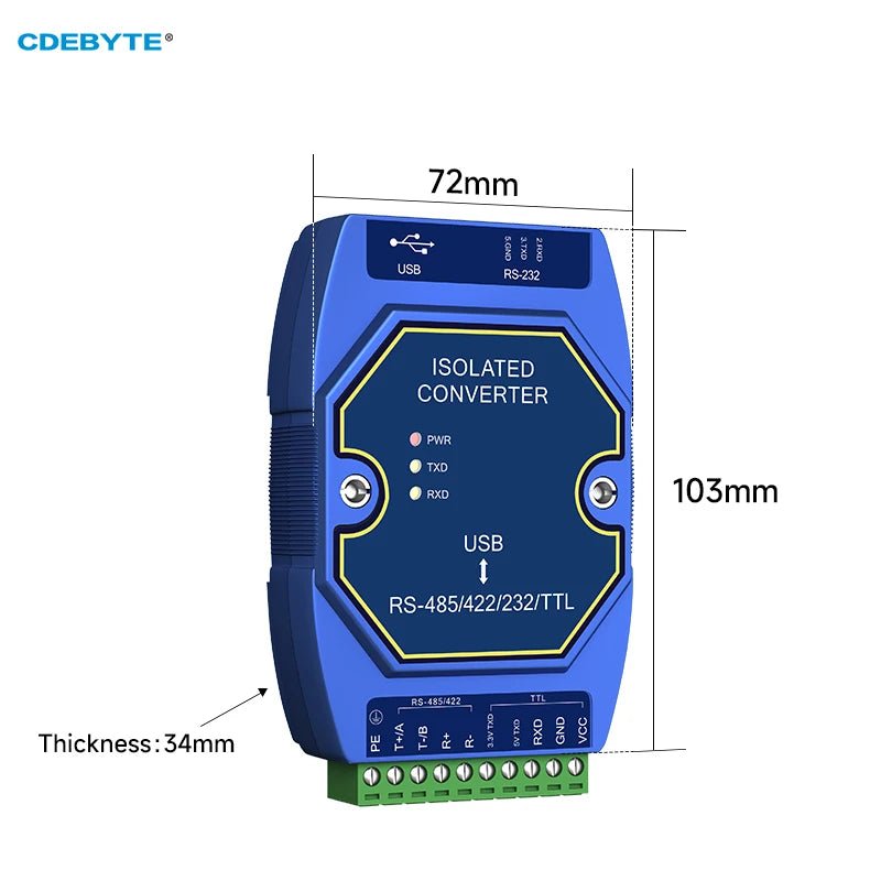EBYTE E810 - U15H USB to Serial Converter High Protection Isolation USB to RS485/232/422/TTL USB - C Interface Industrial Grade - IOT Module Shop Manufacturer Factory