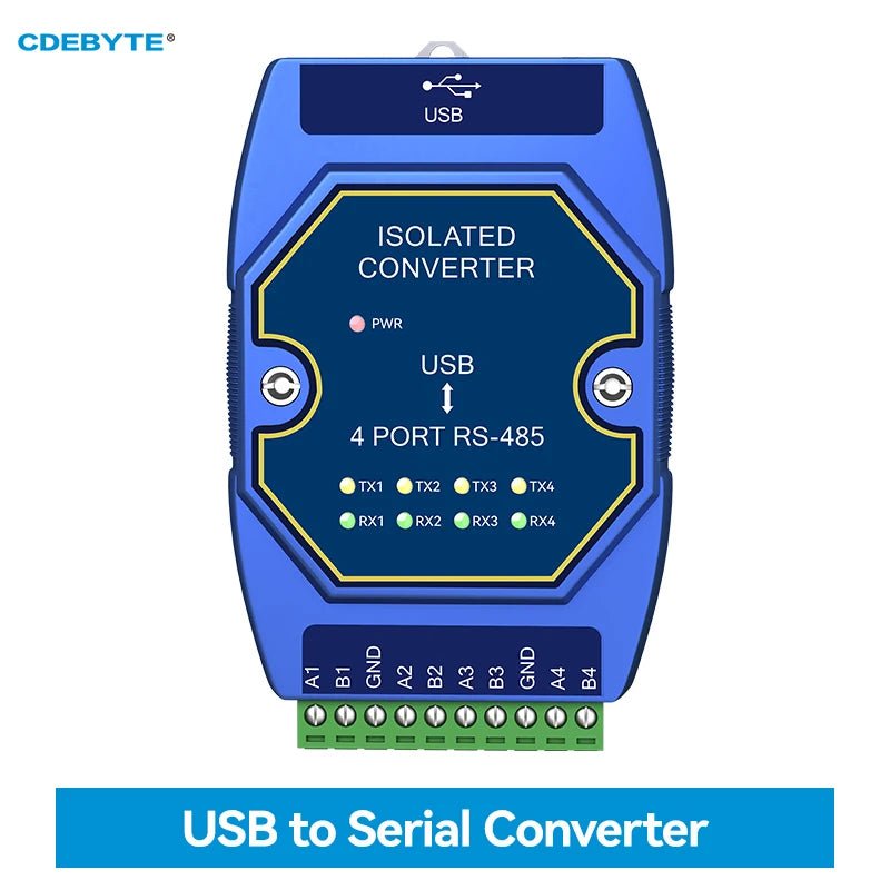 EBYTE E810 - U41 USB to Serial Converter 4 Serial Ports RS485 FT4232H Signal Power Isolation Industrial Grade EMC Protection - IOT Module Shop Manufacturer Factory