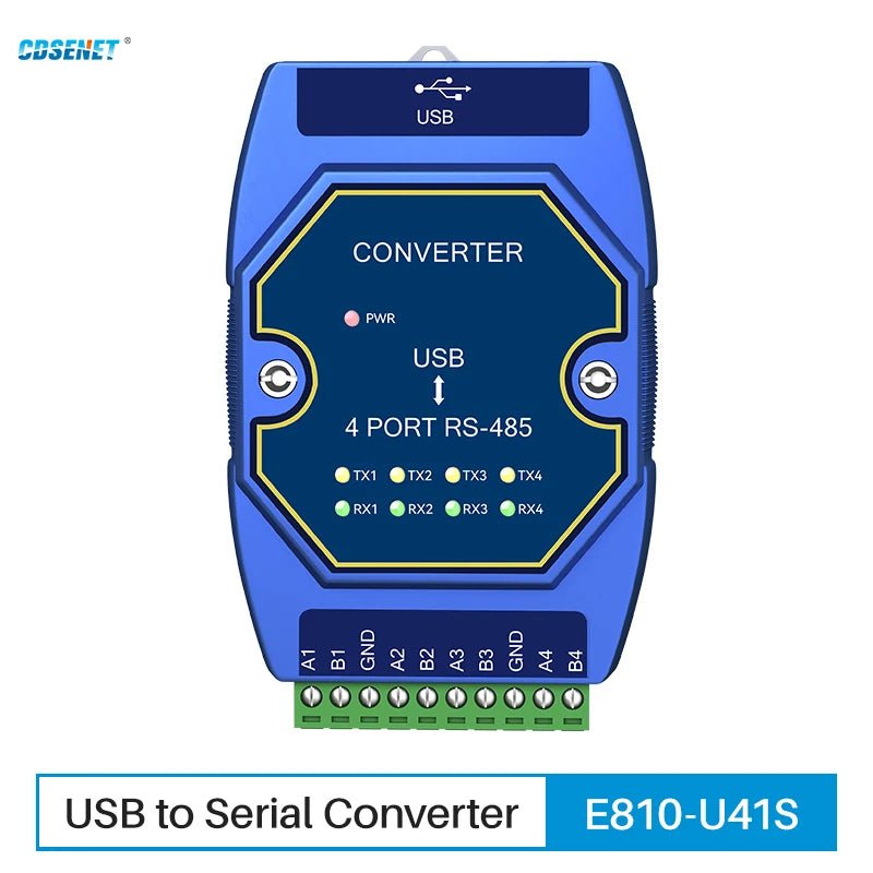 Ebyte E810 - U41S USB to Serial Converter 4 Serial Ports RS485 FT4232H Industrial Grade Rail Installation - IOT Module Shop Manufacturer Factory