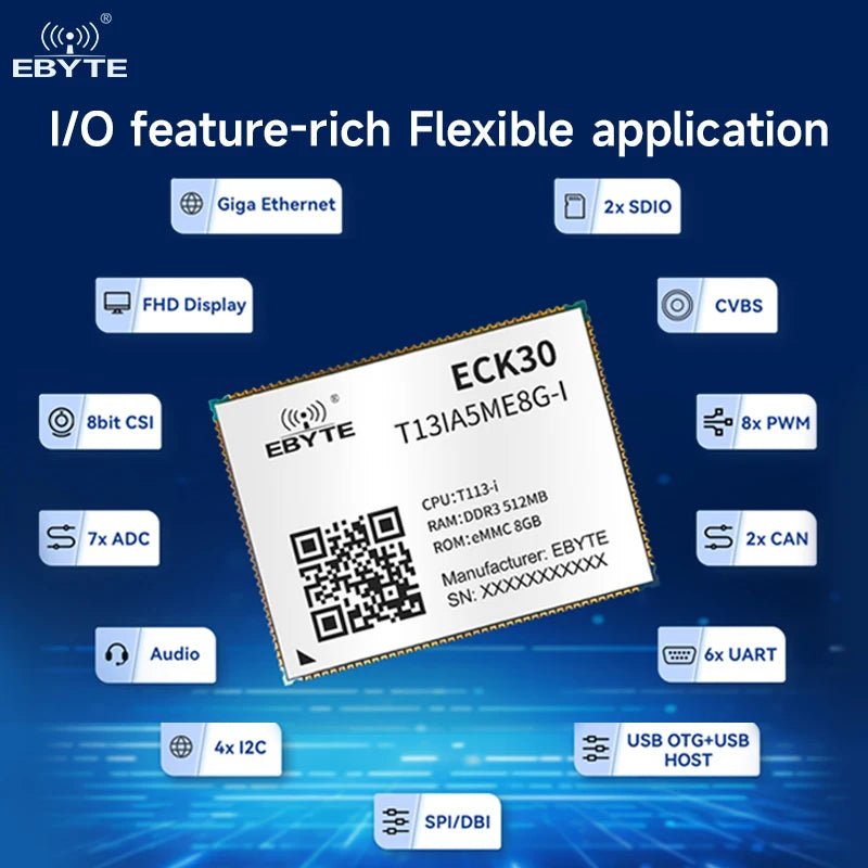 Ebyte ECB30 - P4T13IA5ME8G - I 8GB 512MB Allwinner T113 - i Single Board Computer Raspberry Pi Embedded Linux ARMA7 Development Board - IOT Module Shop Manufacturer Factory