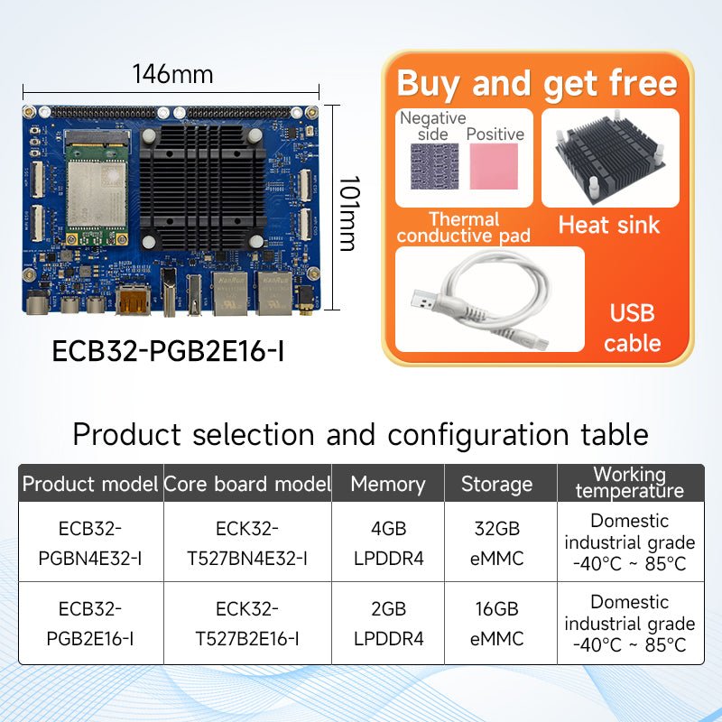 Ebyte ECK32/ECB32 Series Linux NPU High - performance Eight - core A55 Multi - core Heterogeneous Processors T527 Embedded Core Board - IOT Module Shop Manufacturer Factory