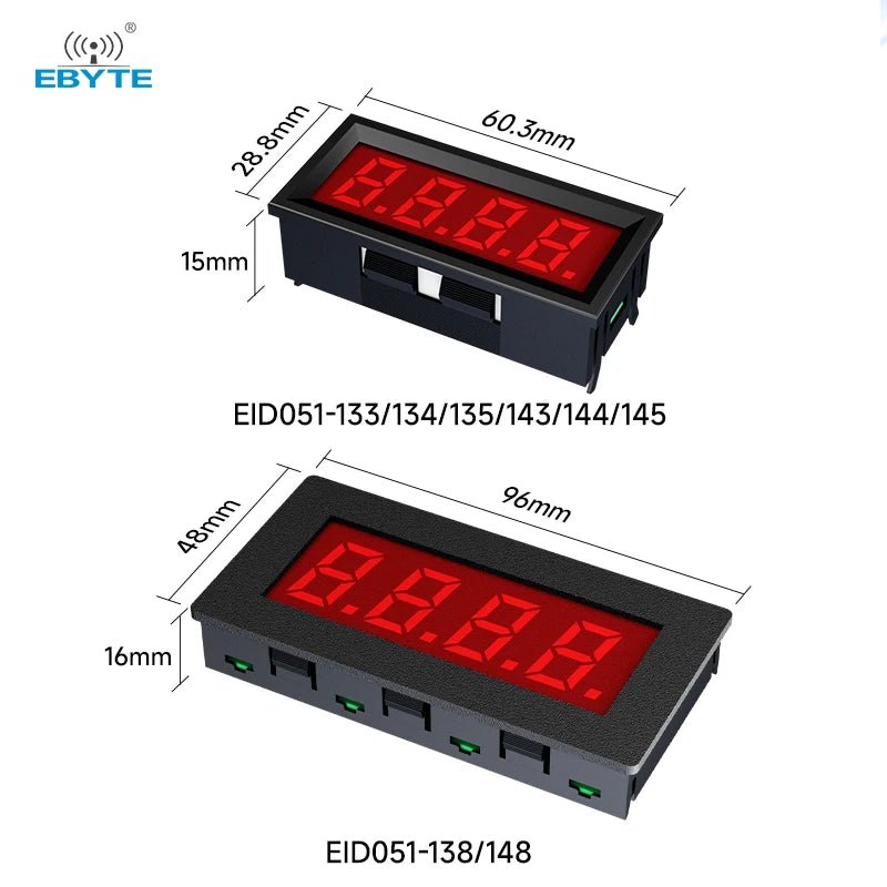 Ebyte EID051 Series Standard ModBus RTU Protocol RS485 Serial Port LED Digital Tube PLC Industrial Communication 3/4/5/6 Digits - IOT Module Shop Manufacturer Factory