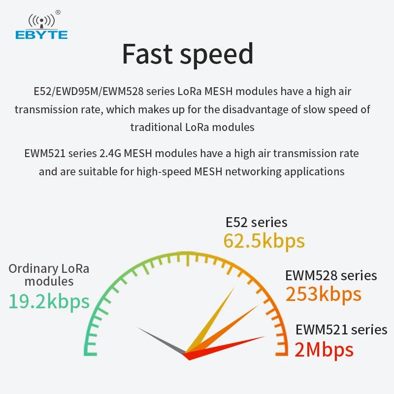 Meshcore Serial Ebyte EWM528-2G4NW20SX/27SX UART 2.4GHz 20dBm 27dBm Wireless ...