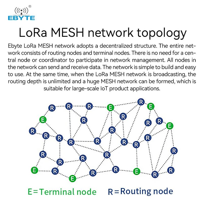 Meshcore Serial Ebyte EWM528-2G4NW20SX/27SX UART 2.4GHz 20dBm 27dBm Wireless ...