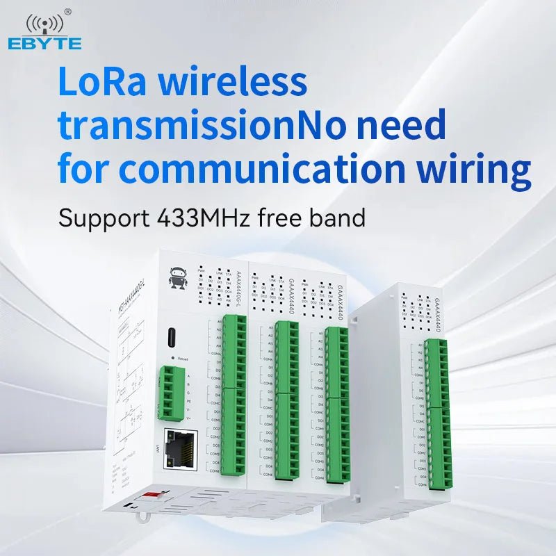 Ebyte M31 - AAAX4440G - L Modbus RTU control LoRa host 4DI+4AI+4DO LoRa RJ45 RS485 interface Distributed wireless remote IO module - IOT Module Shop Manufacturer Factory
