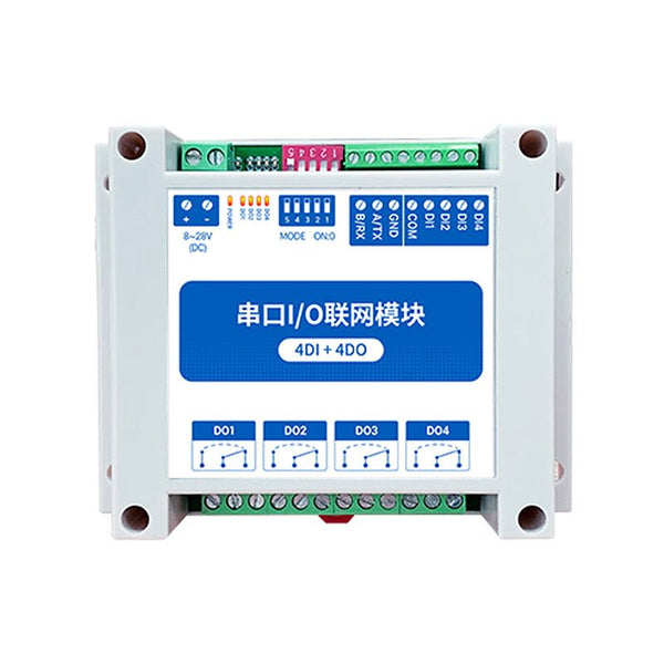 EBYTE MA01 - AXCX4040 ModBus RTU Serial IO Module RS485 Interface 4DI+4DO 4 Digital Outputs Rail Installation 8~28VDC - IOT Module Shop Manufacturer Factory