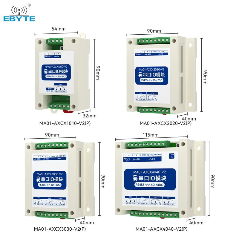 Ebyte MA01 - AXCX4040 - V2P 4DI + 4DO RS485 Control Standard ModBus - RTU Configuration/PLC/host Computer Serial I/O Networking Module - IOT Module Shop Manufacturer Factory