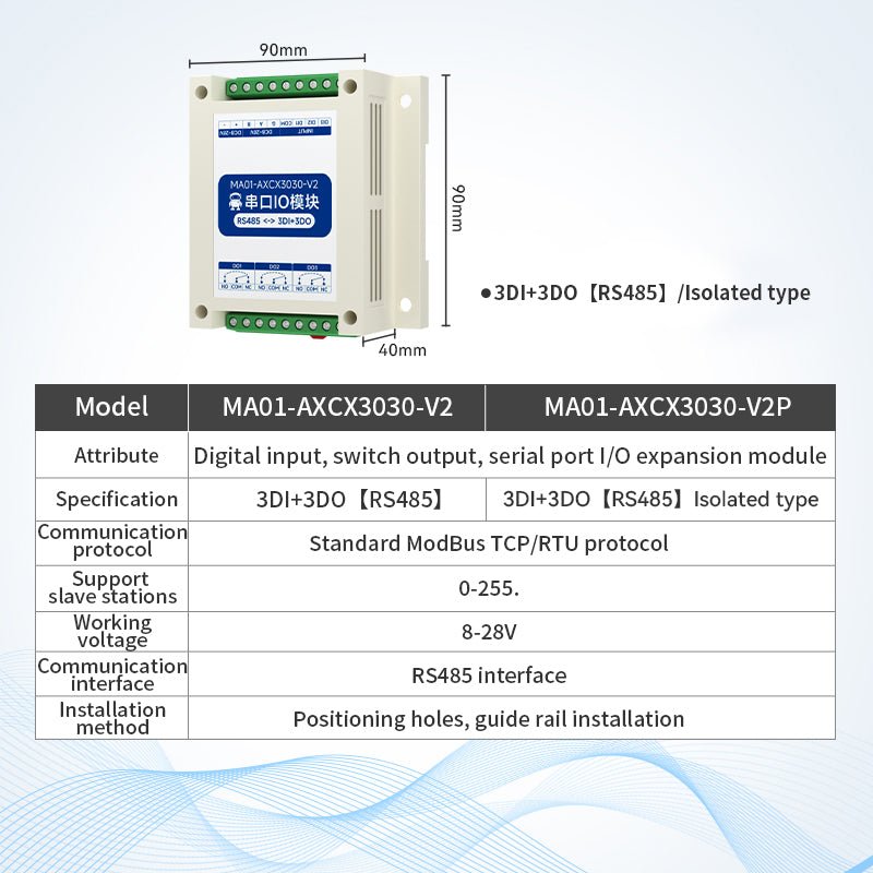 Ebyte MA01 - AXCX4040 - V2P 4DI + 4DO RS485 Control Standard ModBus - RTU Configuration/PLC/host Computer Serial I/O Networking Module - IOT Module Shop Manufacturer Factory