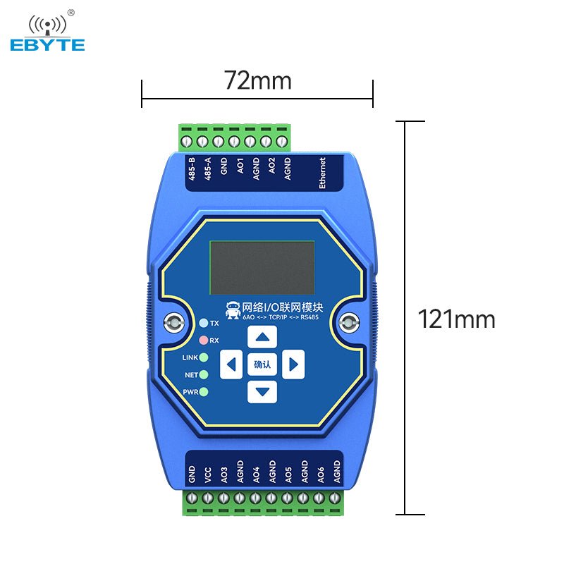 Ebyte ME31 - XXXA0006 6AO Modbus gateway support network module RJ45 RS485 ethernet io module - IOT Module Shop Manufacturer Factory