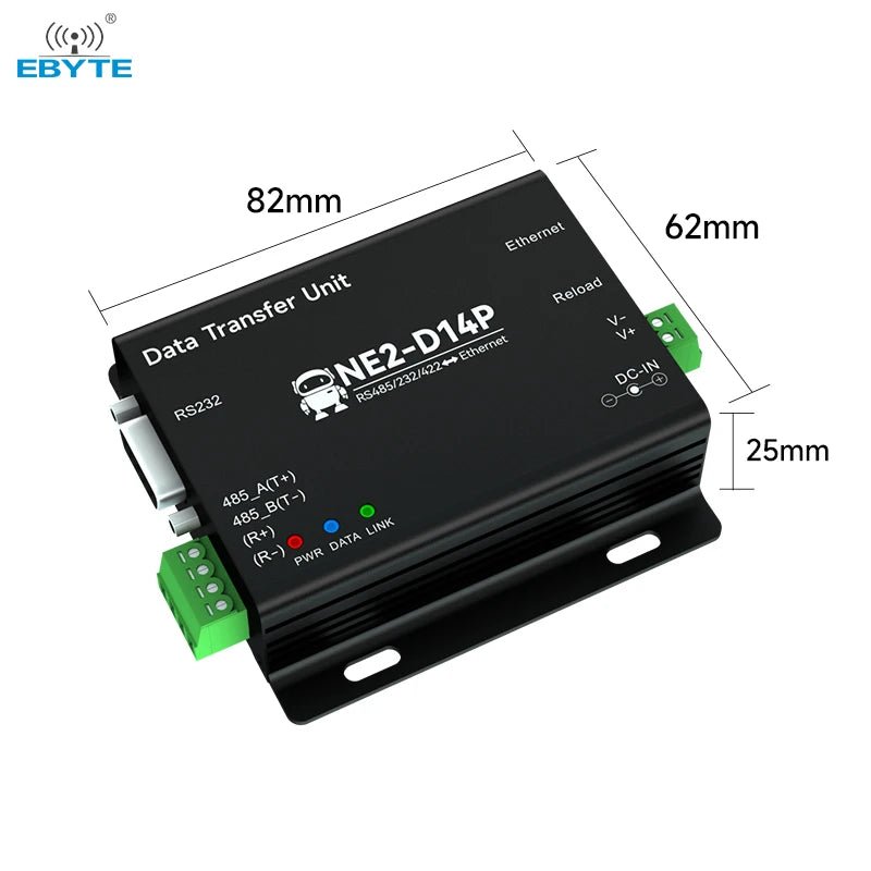 Ebyte NE2 - D14P RS485/232/422 Serial to Ethernet Serial Server ModBus Gateways Isolated Single Serial Port Server - IOT Module Shop Manufacturer Factory