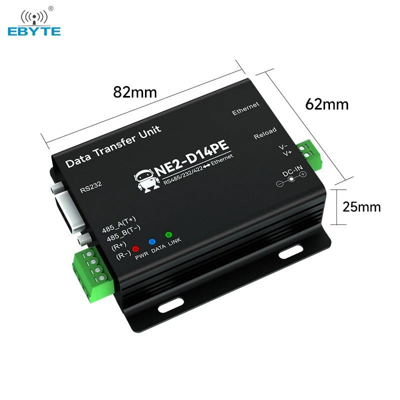 Ebyte NE2 - D14PE RS485/232/422 TCP/UDP/MQTT/HTTP/ IPv4/DHCP/DNS ModBus Gateways Single Serial to Ethernet Serial Server - IOT Module Shop Manufacturer Factory