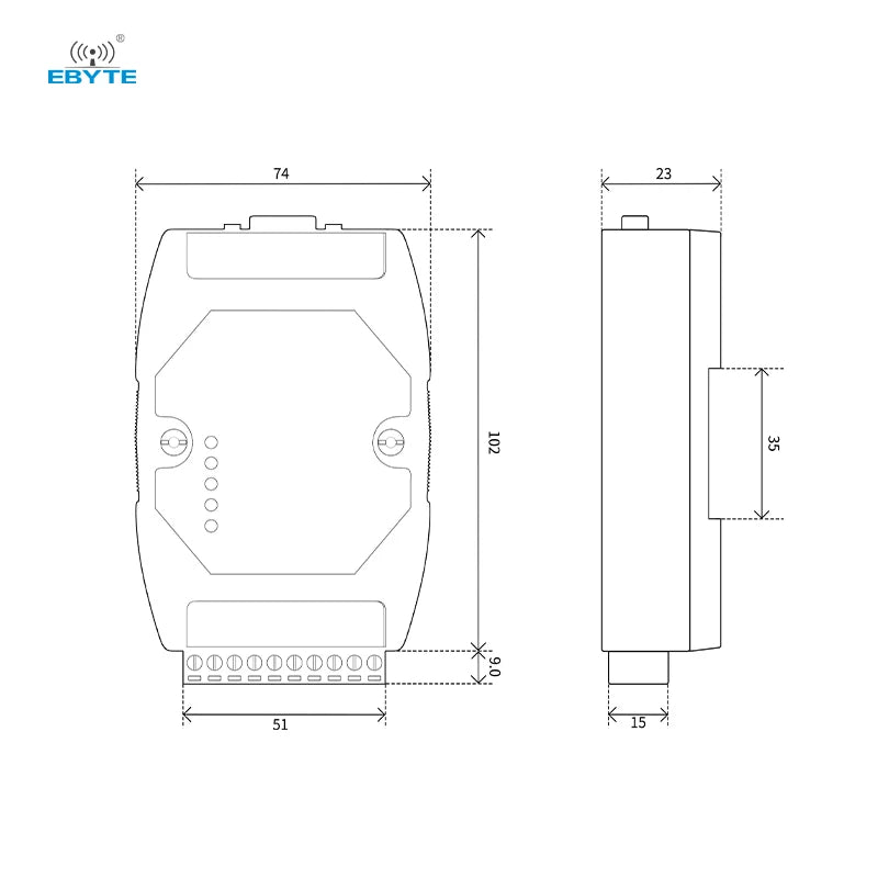 Ebyte OEM/ODM ECAN - 401 High protection CAN to RS485/232/422 converter, gateway serial communication module - IOT Module Shop Manufacturer Factory