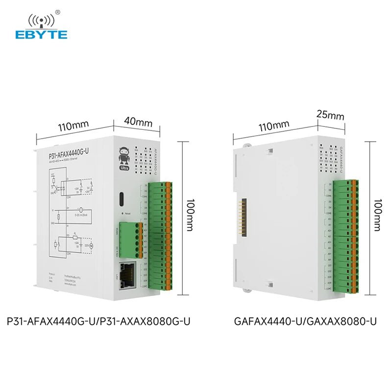 Ebyte P31 - AFAX4440G - U 4DI+4DO+4AI/8DI(NPN PNP) 8DO Digital Analog PN Bus Communication Acquisition Profinet Distributed Remote IO Module - IOT Module Shop Manufacturer Factory