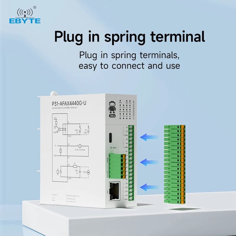 Ebyte P31 - AFAX4440G - U 4DI+4DO+4AI/8DI(NPN PNP) 8DO Digital Analog PN Bus Communication Acquisition Profinet Distributed Remote IO Module - IOT Module Shop Manufacturer Factory