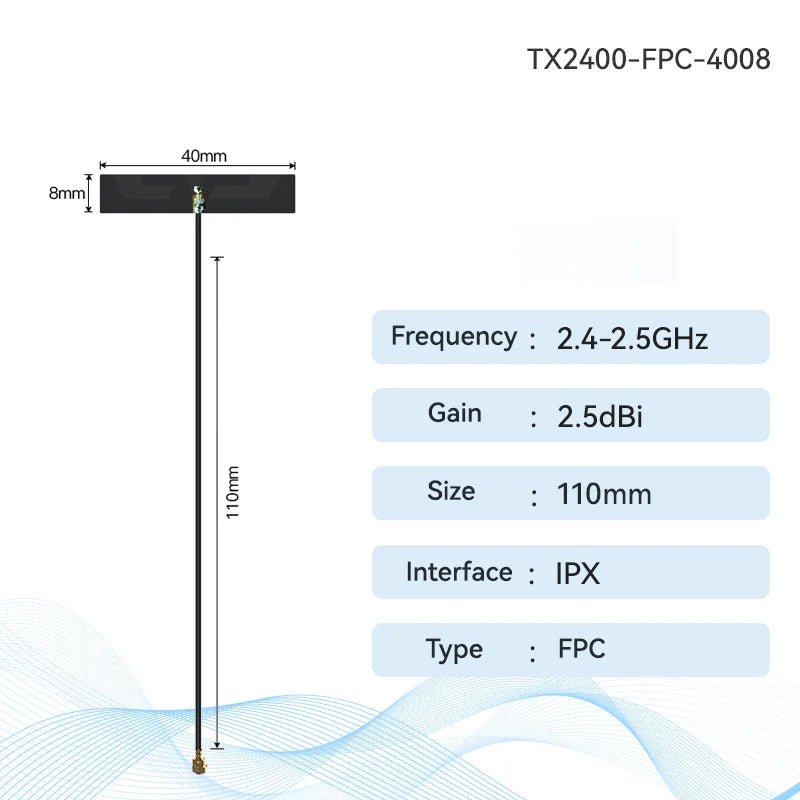 EBYTE TX2400 - FPC - 2509 2.4G 5.8G FPC Antenna IPX 2dBi Small Size For Wireless Module Smart Industry 2.4G FPC Antenna Series - IOT Module Shop Manufacturer Factory
