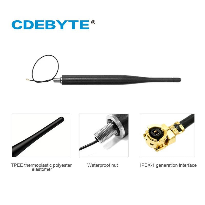 433MHz Rubber Antenna 3dBi IPEX - 1 High Gain Screw Fixed Easy to Install 20W Taxi Teams Related Equipment TX433 - JZLW - 15 - IOT Module Shop Manufacturer Factory