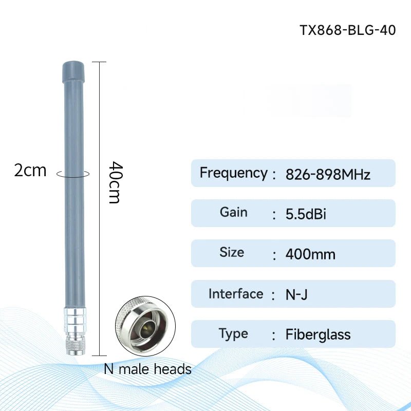 470MHZ/490MHZ/868 MHZ /915MHZ Fiberglass Series Omnidirectional Antenna N - J N - Male Interface CDEBYTE Fiberglass Long Distance TX470 - BLG - 40 - IOT Module Shop Manufacturer Factory