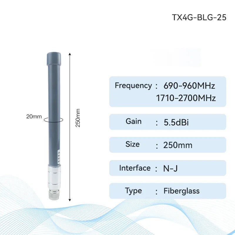 4G Fiberglass Antenna Series CDEBYTE LET 6 - 12 dBi N - J/SMA - J Connector Waterproof Antenna For Modem LoRa LoRaWan Aerial TX4G - BLG - 25 - IOT Module Shop Manufacturer Factory