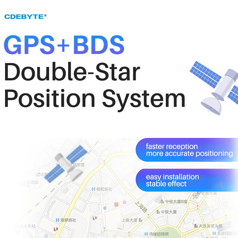 GPS Antenna BDS Double-star Position SMA-J Rubber Antenna For RF Module High Gain 7dBi Impedance 50Ω CDEBYTE TXGB-JKD-20