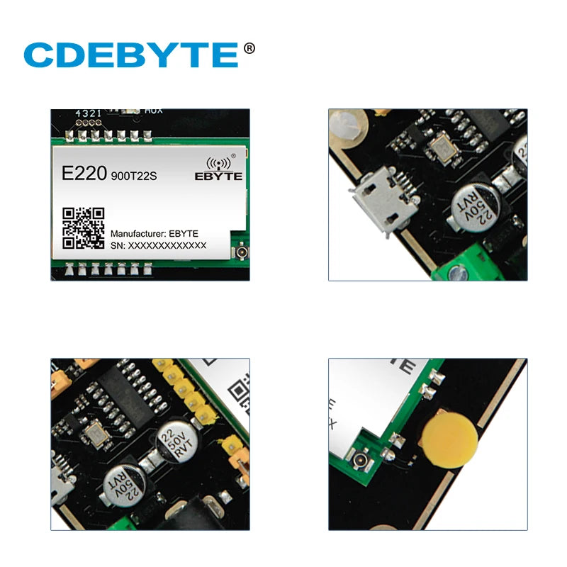 LoRa Test Board LLCC68 Module 868MHz 915MHz Test Kit USB Interface and Antenna UART Wireless Module CDEBYTE E220-900TBL-01