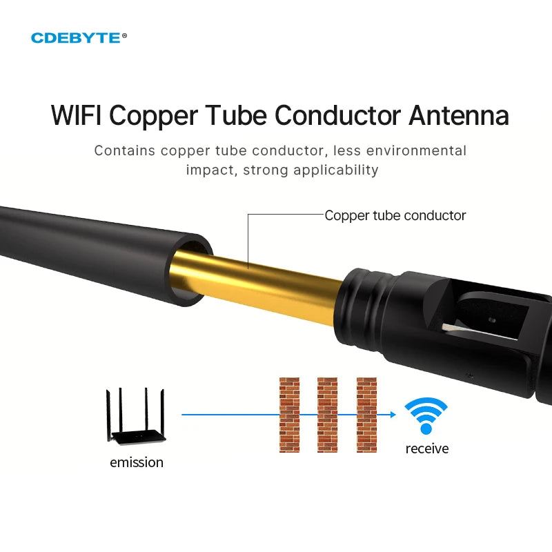 Wifi Rubber Antenna 2.4/5.8G 5dBi Copper Tube Conductor Antenna Dipole Radiator For Wifi/Router Wifi Antenna TXWF-JKS-20