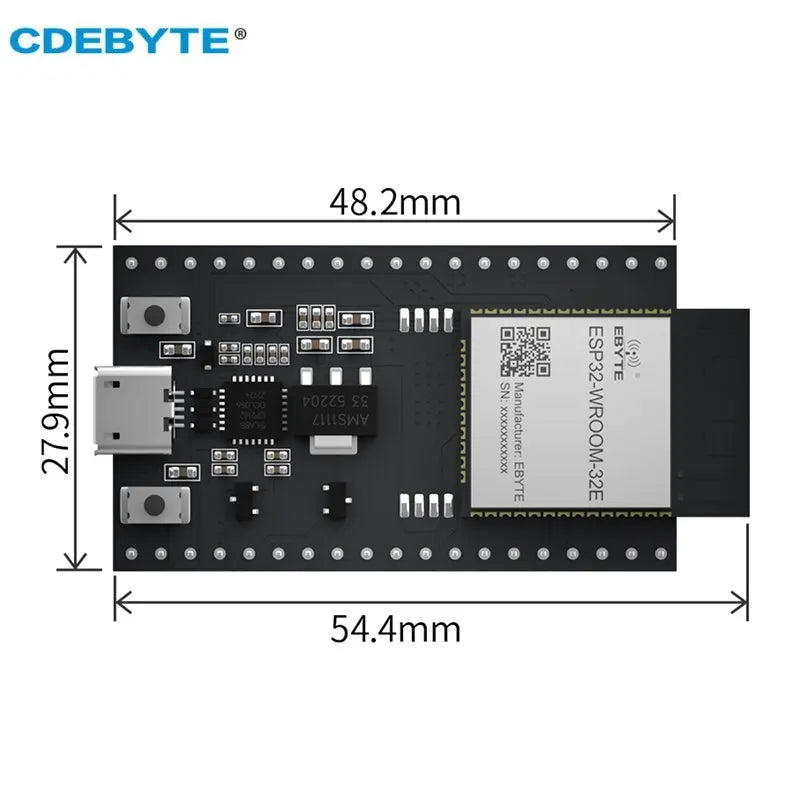ESP32 Test Board CDEBYTE ESP32-WROOM-32E-TB USB Interface 2.4~2.5GHz Support IEEE802.11b/g/n