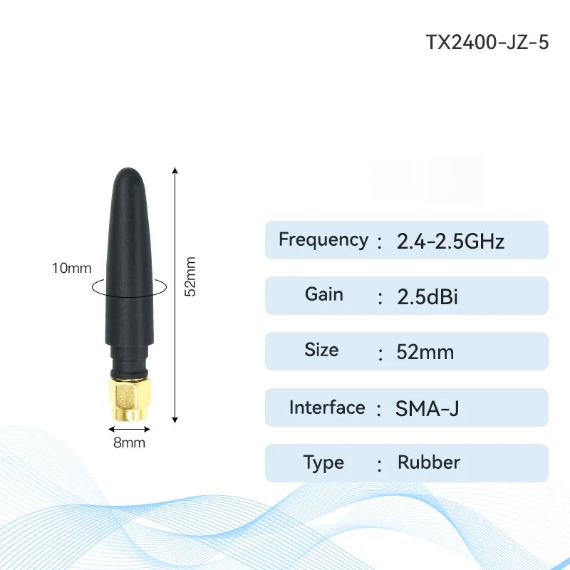 2.4G 5.8G CDEBYTE Antenna Rubber Antenna SMA-J Interface 2dBi For Wireless TX2400-JW-3