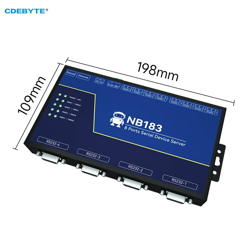 8-Channel Serial Server RS485/232/422 to RJ45 ModBus RTU to TCP CDEBYTE NB183S Build-in Watchdog MQTT/HTTP IOT Module NB183S