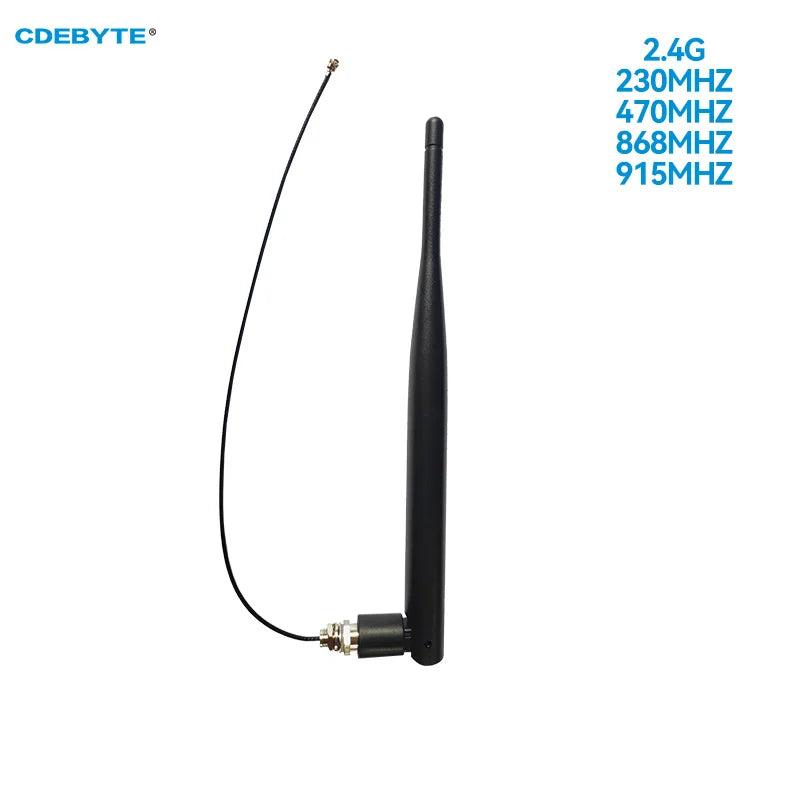 Bendable Rubber Rod Antenna CDEBYTE 230/470/868/915MHz IPEX-1 3dBi Wide Frequency Band Small VSWR 90°Foldable Antenna TX230-JKS-IPX20