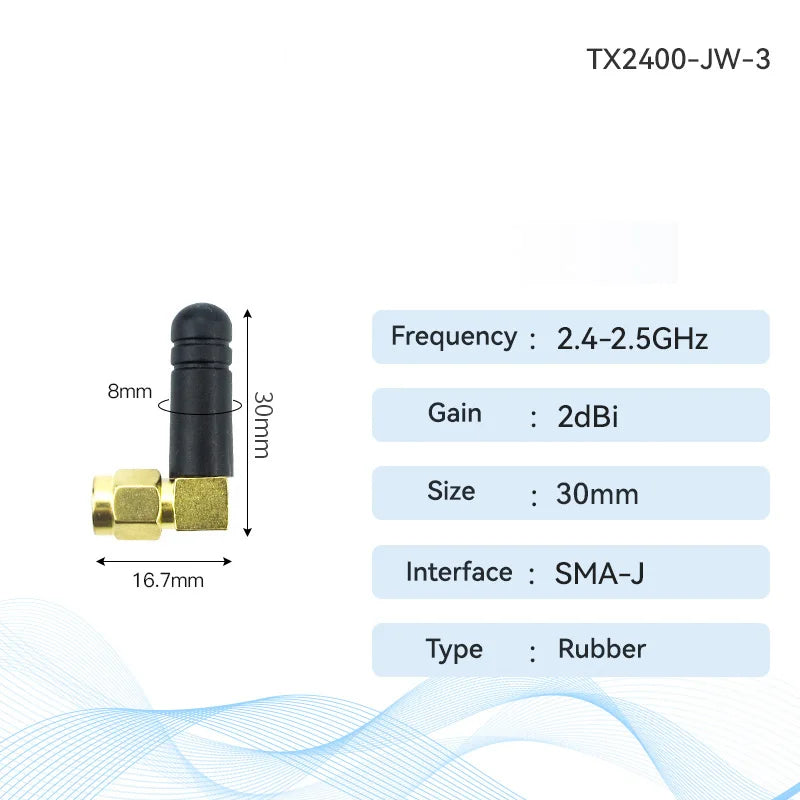 2 шт./лот 2,4G 5,8G CDEBYTE антенна резиновая антенна SMA-J интерфейс 2dBi для беспроводного модуля Smart Industry 2,4G резиновая серия TX2400-JZ-3