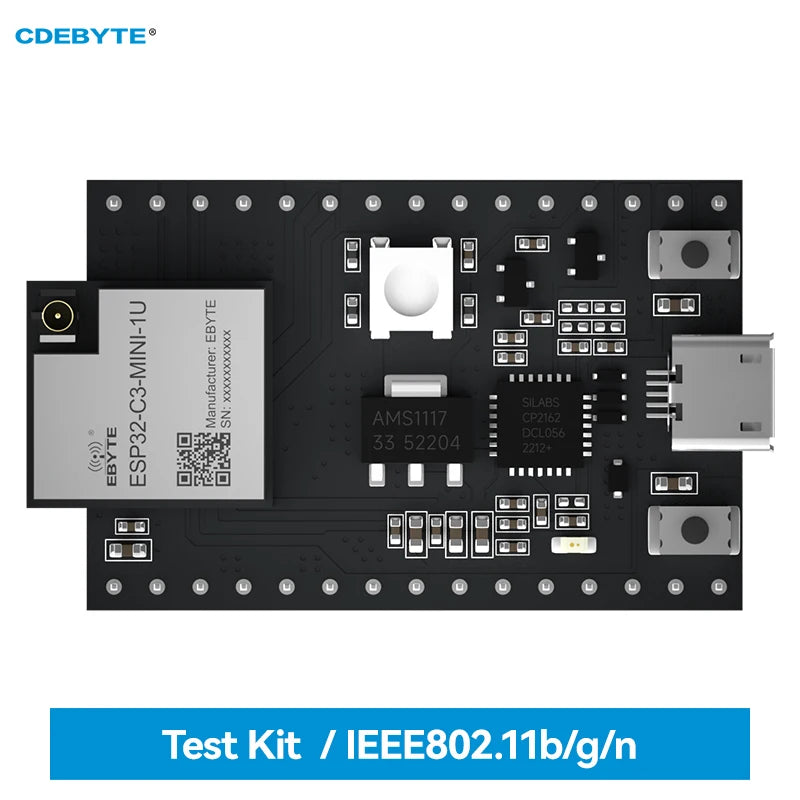 ESP32-C3 Test Board CDEBYTE ESP32-C3-MINI-1U-TB USB Interface 2.4~2.5GHz Support IEEE802.11b/g/n